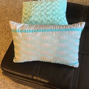 Aqua and Grey Decorative Pillows